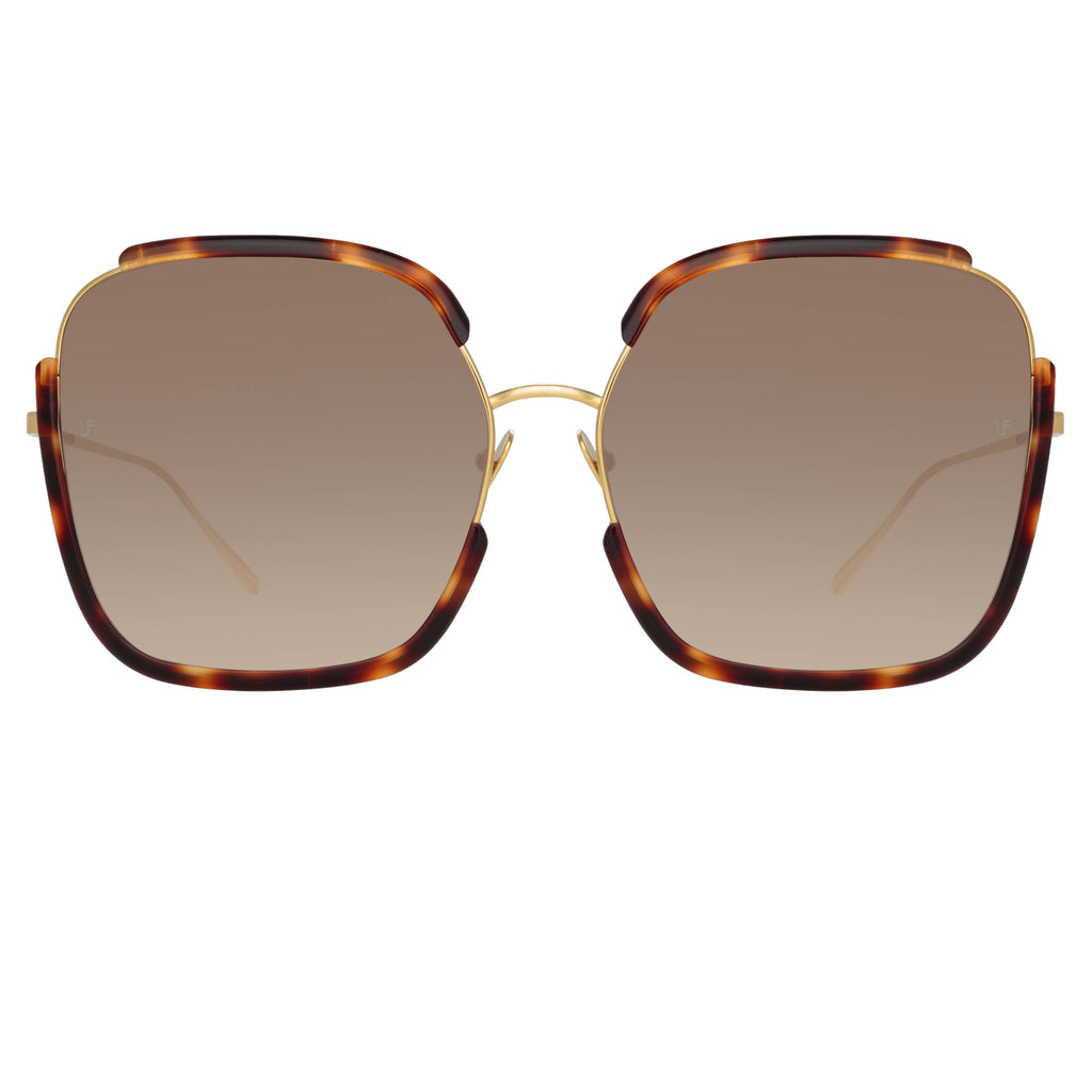 Oversized Square-frame Acetate And Gold-tone Sunglasses In Tortoiseshell