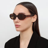 The Attico Irene Angular Sunglasses in Brown