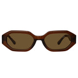 The Attico Irene Angular Sunglasses in Brown