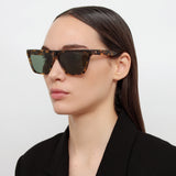 The Attico Erin Flat Top Sunglasses in Tortoiseshell