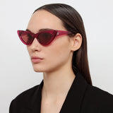 The Attico Dora Cat Eye Sunglasses in Maroon