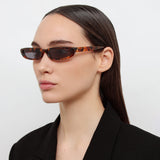 The Attico Thea Angular Sunglasses in Tortoiseshell