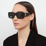 The Attico Marfa Rectangular Sunglasses in Black