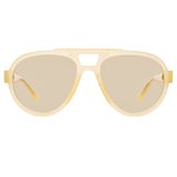 The Attico Jurgen Aviator Sunglasses in Yellow
