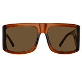 The Attico Andre Oversized Sunglasses in Brown