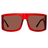 The Attico Andre Oversized Sunglasses in Red
