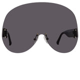 The Attico Karl Oversize Sunglasses in Black