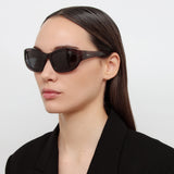 Dries Van Noten Wrap Sunglasses in Dark Brown