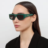 Pilota D-Frame Sunglasses in Green by Jacquemus