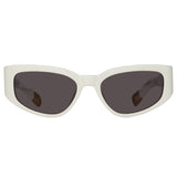 Gala Cat Eye Sunglasses in White by Jacquemus