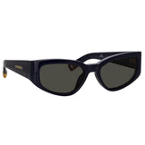 Gala Cat Eye Sunglasses in Navy by Jacquemus