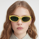 Ovalo Oval Sunglasses in Yellow by Jacquemus