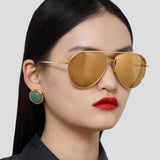 Roberts Aviator Sunglasses in Yellow Gold and Gold Lenses