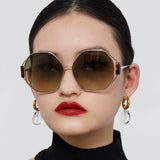 Marie Oversized Sunglasses in Light Gold