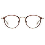 Luis Oval Optical Frame in Light Gold and Brown