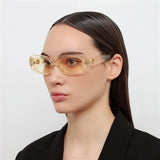 Cara Oval Sunglasses in Yellow