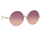 Lotus Round Sunglasses in Light Gold