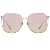 Camry Oversized Sunglasses in Light Gold and Lilac
