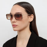 Cassia Rectangular Sunglasses in Light Gold