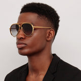 Men's Francisco Aviator Sunglasses in Yellow Gold