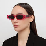 Talita Rectangular Sunglasses in Neon Pink