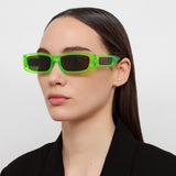 Talita Rectangular Sunglasses in Neon Lime