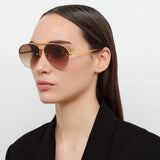 Edano Aviator Sunglasses in Yellow Gold