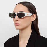 Alexis Angular Sunglasses in White