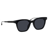 Evans D-Frame Sunglasses in Black and Matt Nickel