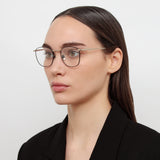 The Simon | Square Optical Frame in Light Gold and Black (C20)