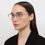 The Raif | Square Optical Frame in White Gold (C25)