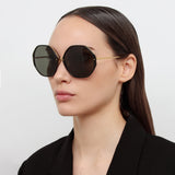 The Alona | Oversized Sunglasses in Black Frame (C1)