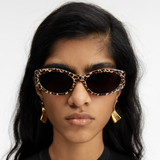 Ovalo Oval Sunglasses in Leopard by Jacquemus