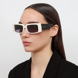 Magda Butrym x LF Rectangular Sunglasses in Black and White