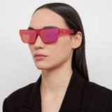 Brady Flat Top Sunglasses in Neon Pink