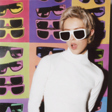 'IT Girl' Oversized Sunglasses in White  | NUE STUDIO x LINDA FARROW