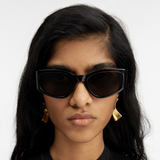 Gala Cat Eye Sunglasses in Black by Jacquemus