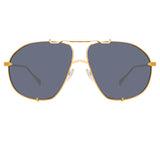 The Attico Mina Oversized Sunglasses in Yellow Gold