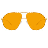 The Attico Mina Oversized Sunglasses in Yellow Gold and Orange