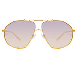 The Attico Mina Oversized Sunglasses in Light Gold