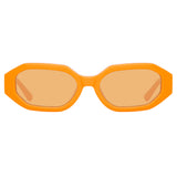 The Attico Irene Angular Sunglasses in Orange