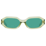 The Attico Irene Angular Sunglasses in Lime