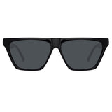 The Attico Erin Flat Top Sunglasses in Black
