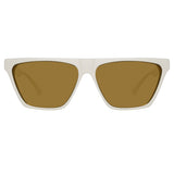 The Attico Erin Flat Top Sunglasses in White