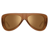 The Attico Edie Aviator Sunglasses in Brown
