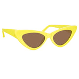 The Attico Dora D-Frame Sunglasses in Lemon