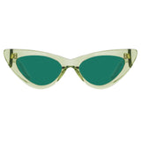 The Attico Dora Cat Eye Sunglasses in Lime