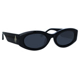 The Attico Berta Oval Sunglasses in Black