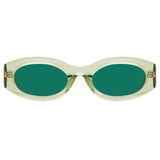 The Attico Berta Oval Sunglasses in Lime