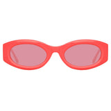 The Attico Berta Oval Sunglasses in Coral